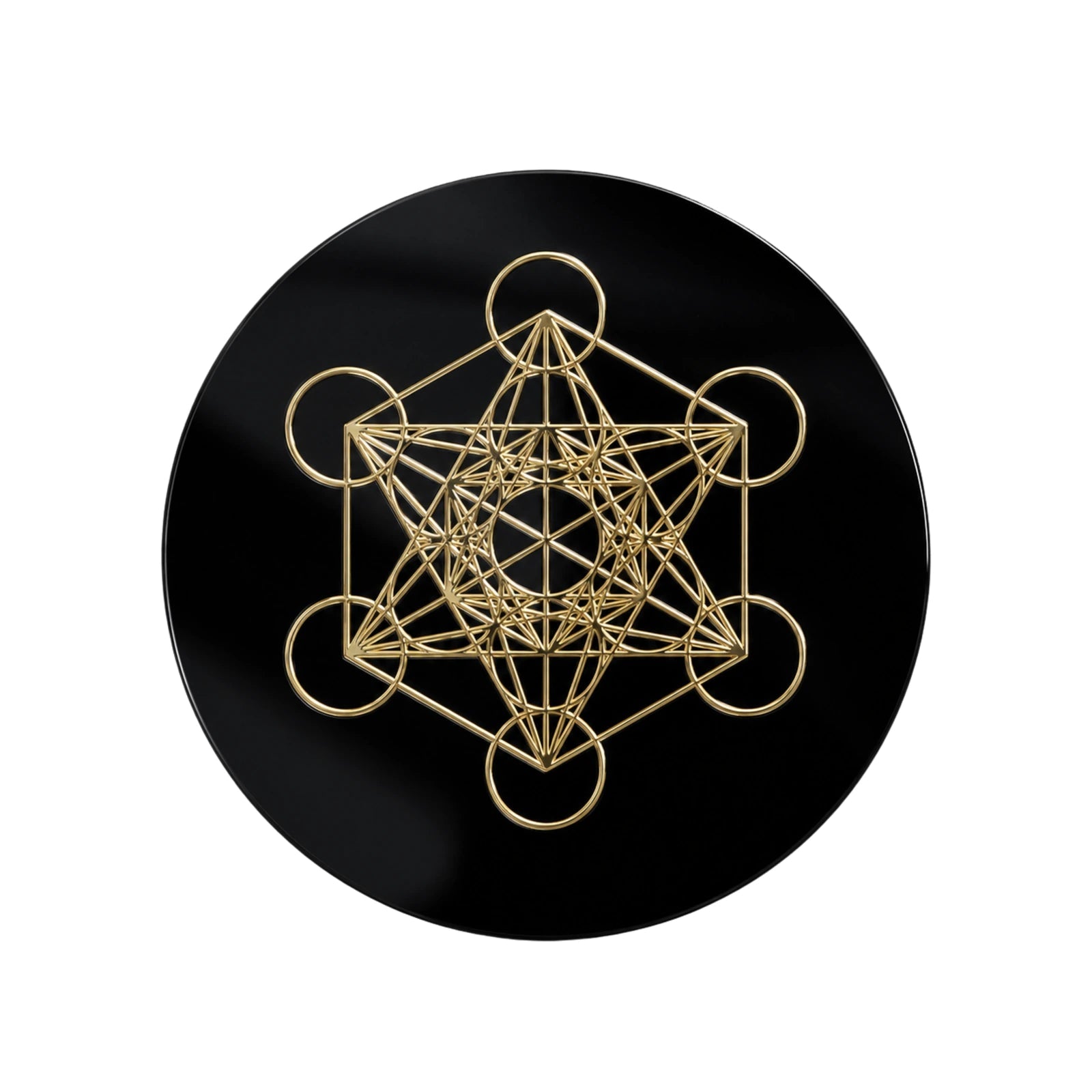 Black Onyx Metatron's Cube face